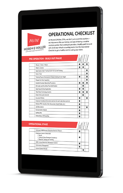 Morem & Waller Certified Public Accountants - Operational Checklist